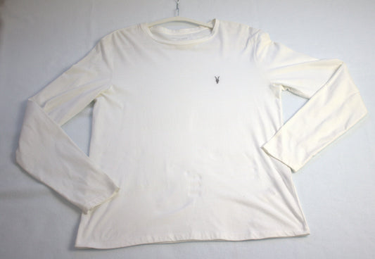 All Saints, White, Long Sleeves, Mens T shirt, Size Medium, Used-Very good Condition