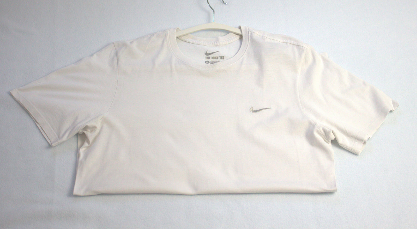 Nike, Crew Neck, White, Mens, Size Medium, T-Shirt, Used - Good Condition